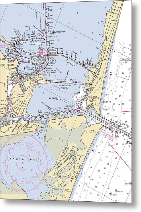 South Padre Island-texas Nautical Chart - Metal Print