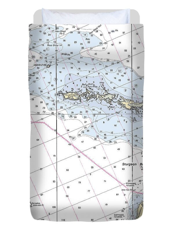 Sturgeon Bay With Waugoshance Island-lake Michigan Nautical Chart - Duvet Cover