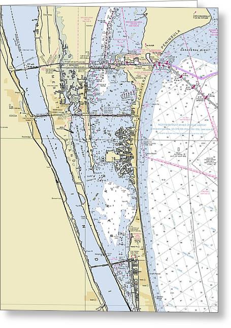 Cape Canaveral South Florida Nautical Chart - Greeting Card