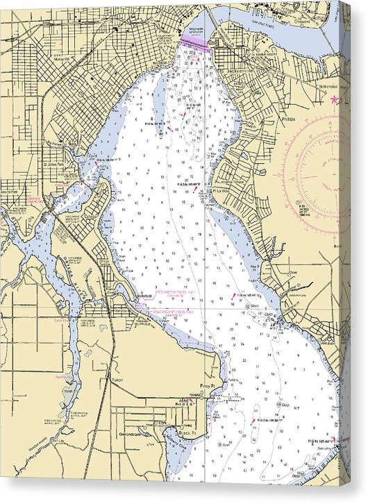 Jacksonville-Florida Nautical Chart Canvas Print