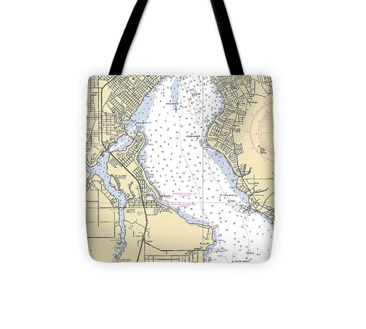 Jacksonville Florida Nautical Chart Tote Bag