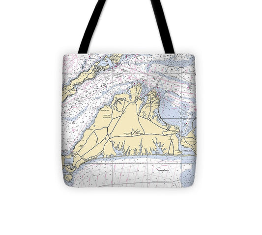 Martha'S Vineyard Massachusetts Nautical Chart Tote Bag