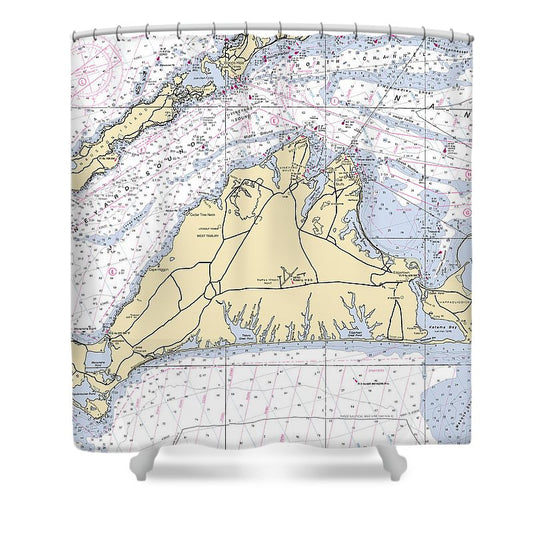 Martha'S Vineyard Massachusetts Nautical Chart Shower Curtain