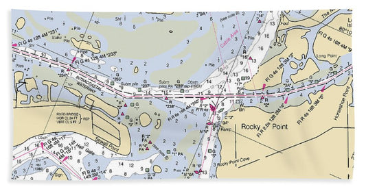 St Lucie Inlet-florida Nautical Chart - Bath Towel