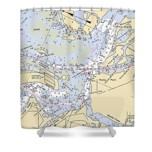 St Lucie Inlet Florida Nautical Chart Shower Curtain