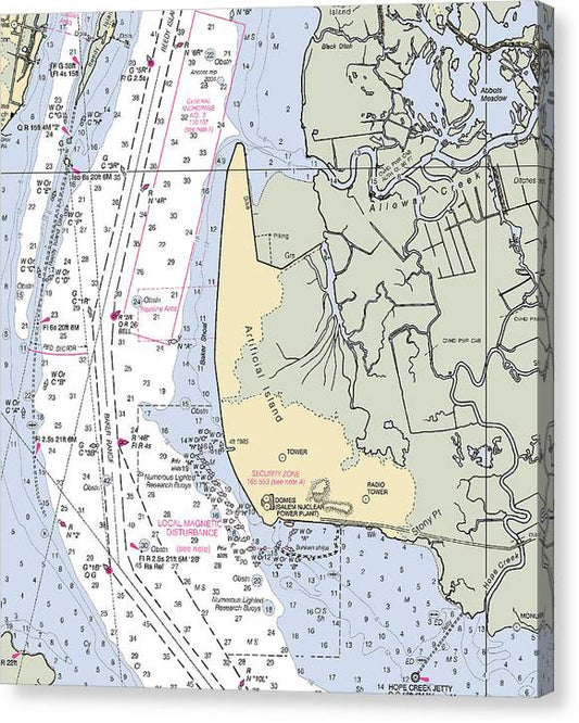 Alloway Creek-New Jersey Nautical Chart Canvas Print