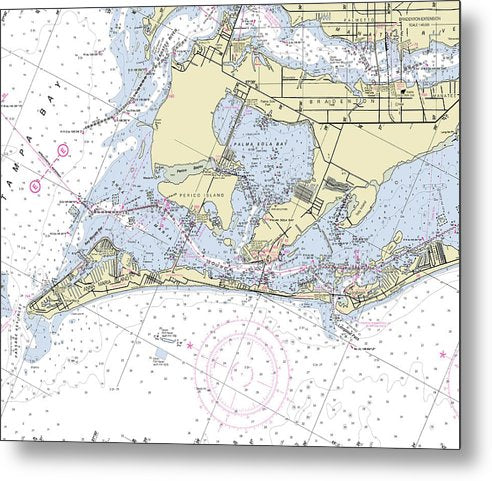 8.000" x 6.625" Anna Maria Island Florida Nautical Chart - Metal Print - SeaKoast