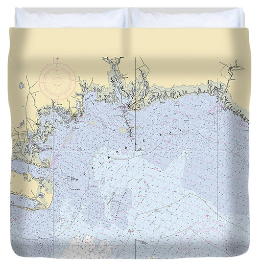 Apalachee Bay  Florida Nautical Chart _V6 Duvet Cover
