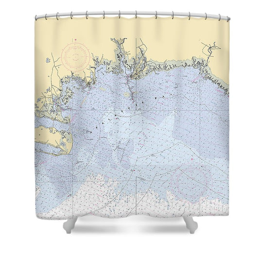 Apalachee Bay  Florida Nautical Chart _V6 Shower Curtain