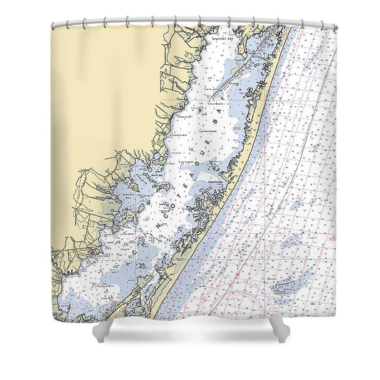 Assateague Island  Maryland Nautical Chart _V2 Shower Curtain