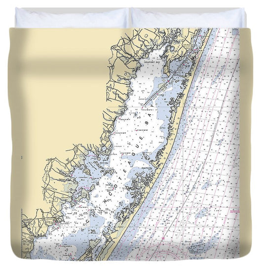 Assateague Island  Maryland Nautical Chart _V2 Duvet Cover