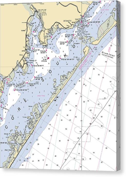 Atlantic-North Carolina Nautical Chart Canvas Print