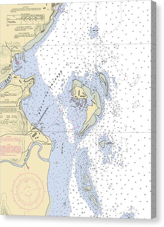 Bahia De Fajardo-Puerto Rico Nautical Chart Canvas Print