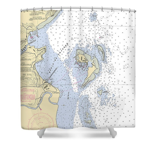 Bahia De Fajardo Puerto Rico Nautical Chart Shower Curtain