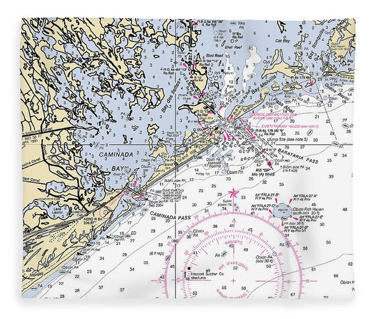 Barataria And Caminada Bays Louisiana Nautical Chart Blanket