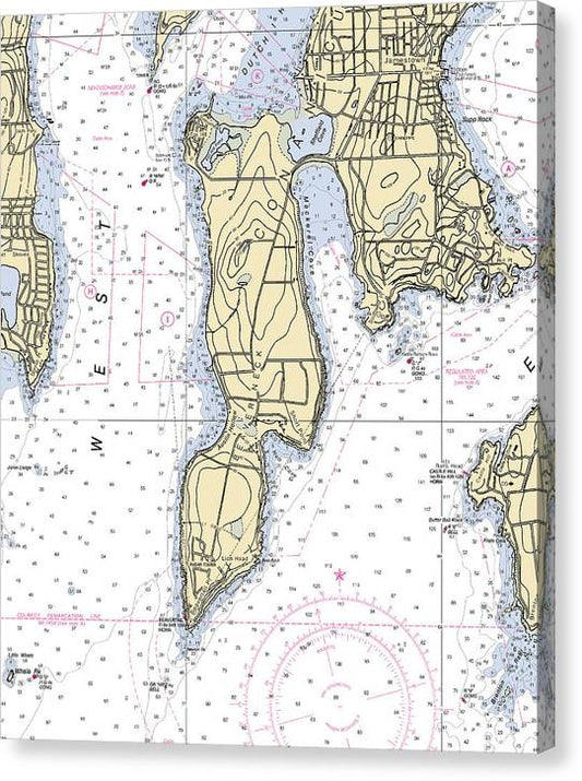 Beaver Neck-Rhode Island Nautical Chart Canvas Print
