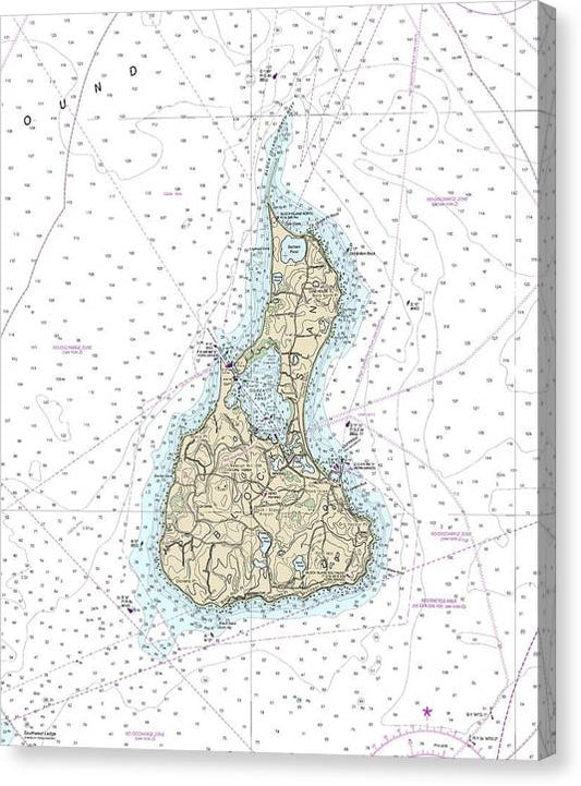 Block Island Rhode Island Nautical Chart Canvas Print