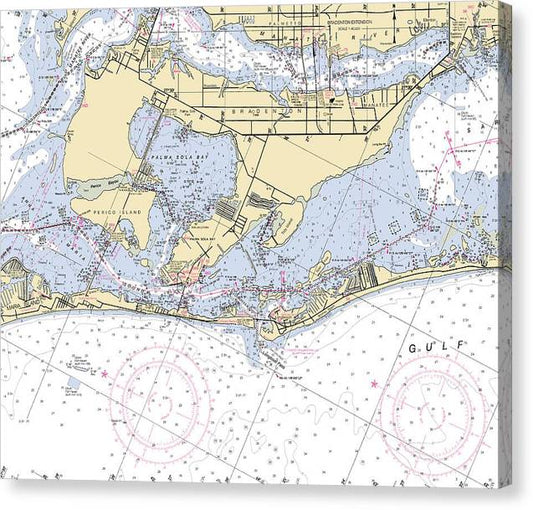 Bradenton -Florida Nautical Chart _V6 Canvas Print