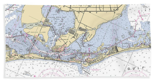 Bradenton -florida Nautical Chart _v6 - Beach Towel