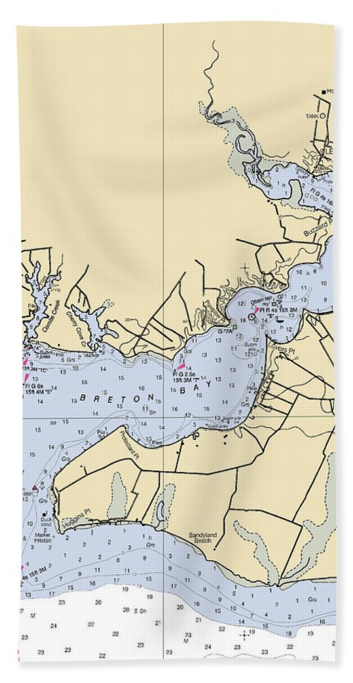 Breton Bay-maryland Nautical Chart - Bath Towel