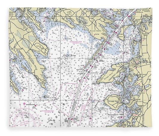 Buzzards Bay Massachusetts Nautical Chart Blanket