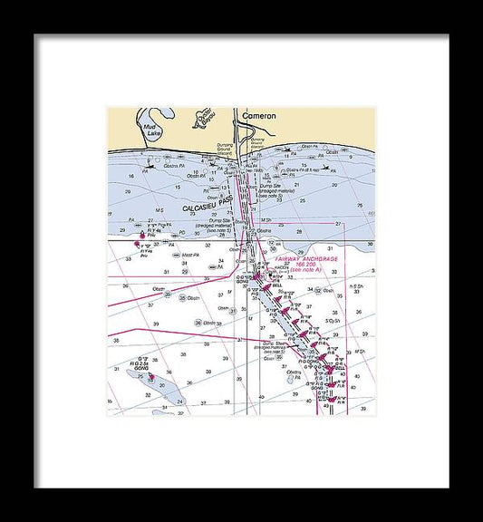 A beuatiful Framed Print of the Calcasieu Pass-Louisiana Nautical Chart by SeaKoast