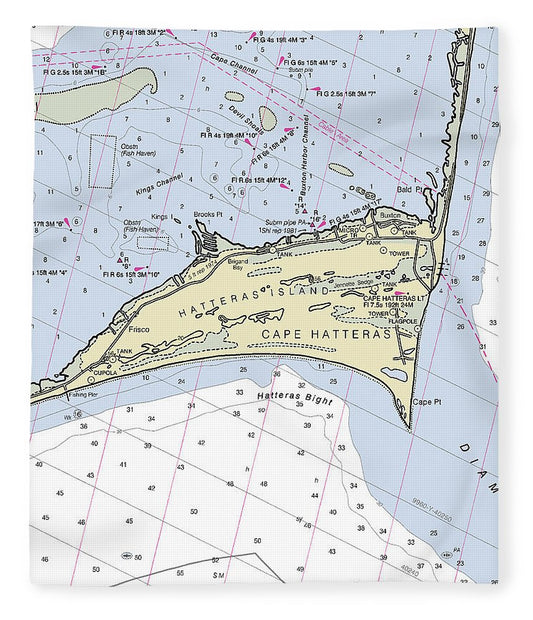 Cape Hatteras North Carolina Nautical Chart Blanket