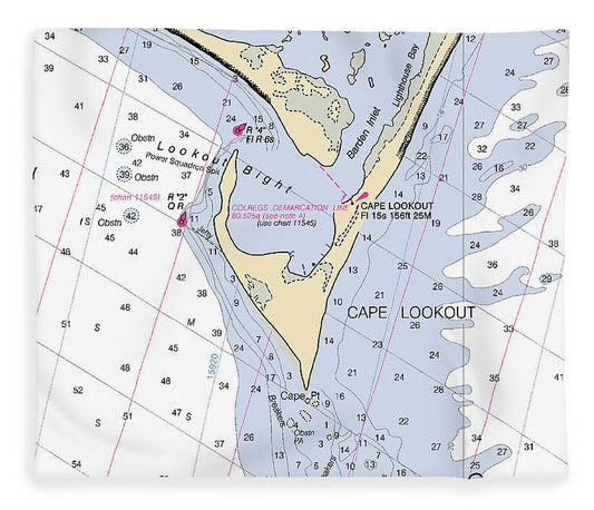 Cape Lookout  North Carolina Nautical Chart _V2 Blanket