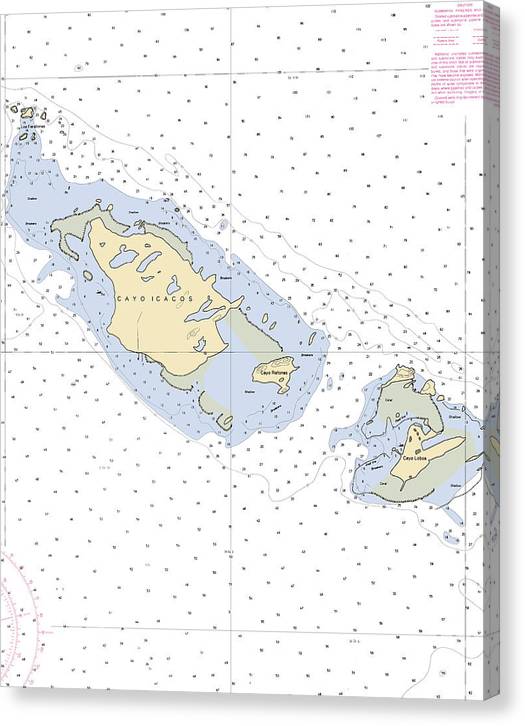 Caya Icacos-Puerto Rico Nautical Chart Canvas Print