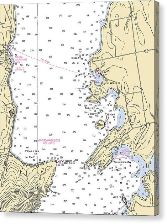 Cedar Beach-Lake Champlain  Nautical Chart Canvas Print