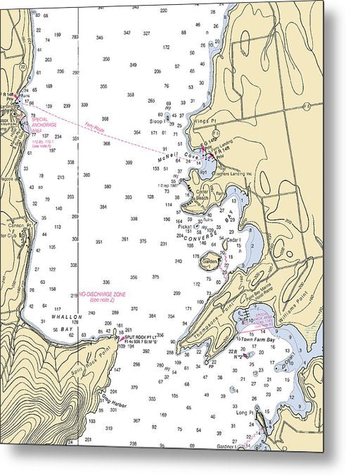 A beuatiful Metal Print of the Cedar Beach-Lake Champlain  Nautical Chart - Metal Print by SeaKoast.  100% Guarenteed!