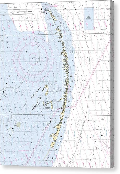 Chandeleur Islands-Louisiana Nautical Chart Canvas Print