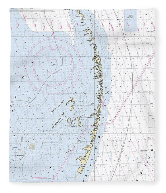 Chandeleur Islands Louisiana Nautical Chart Blanket