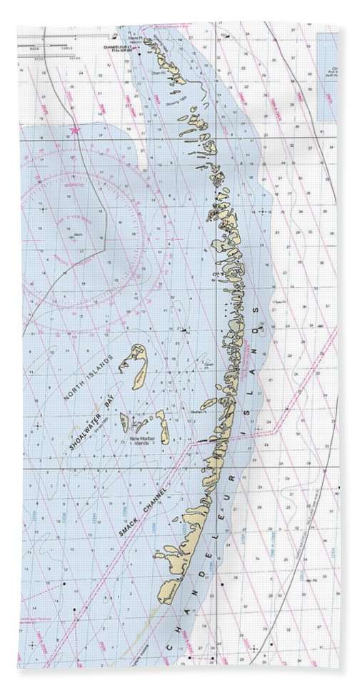 Chandeleur Islands-louisiana Nautical Chart - Bath Towel