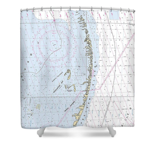 Chandeleur Islands Louisiana Nautical Chart Shower Curtain