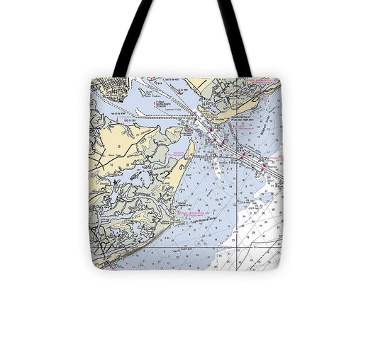 Charleston  South Carolina Nautical Chart _V2 Tote Bag