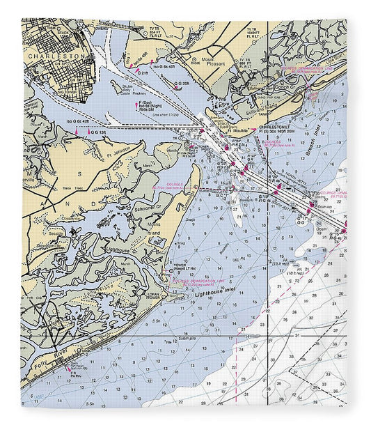 Charleston  South Carolina Nautical Chart _V2 Blanket