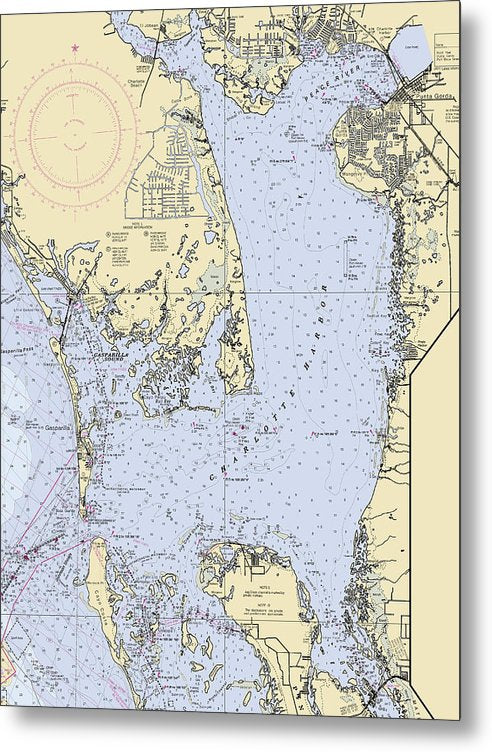 6" x 8" Charlotte -Florida Nautical Chart _V6 - Metal Print - SeaKoast