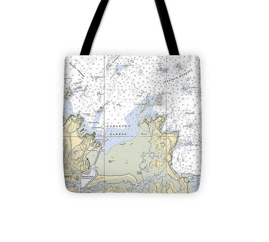 Cohasset Harbor Massachusetts Nautical Chart Tote Bag