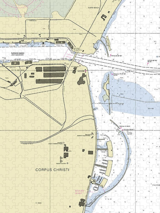 Corpus Christi Harbor Texas Nautical Chart Puzzle