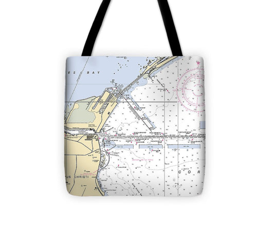 Corpus Christi Texas Nautical Chart Tote Bag