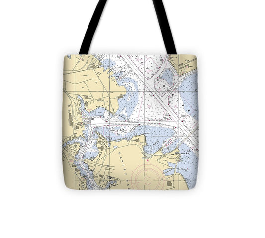 Curtis Bay Maryland Nautical Chart Tote Bag