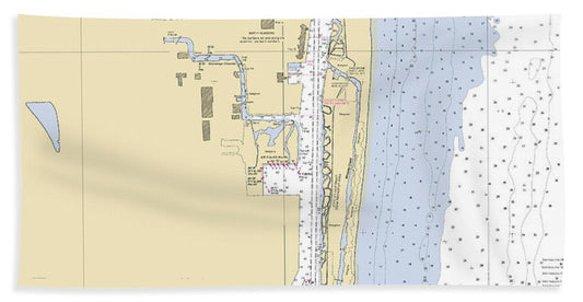 Dania-beach -florida Nautical Chart _v6 - Bath Towel