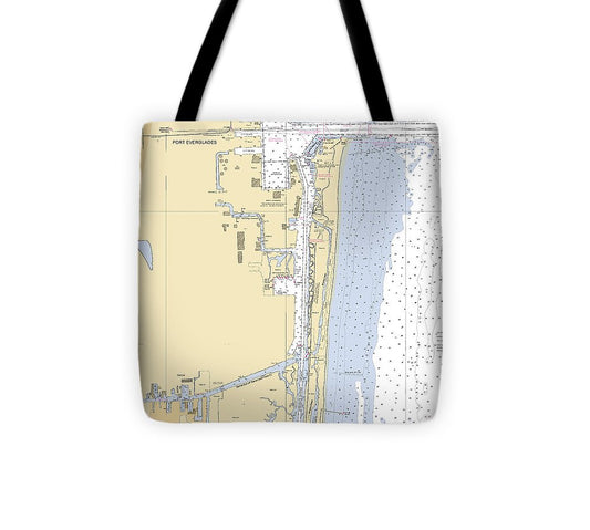Dania Beach  Florida Nautical Chart _V6 Tote Bag