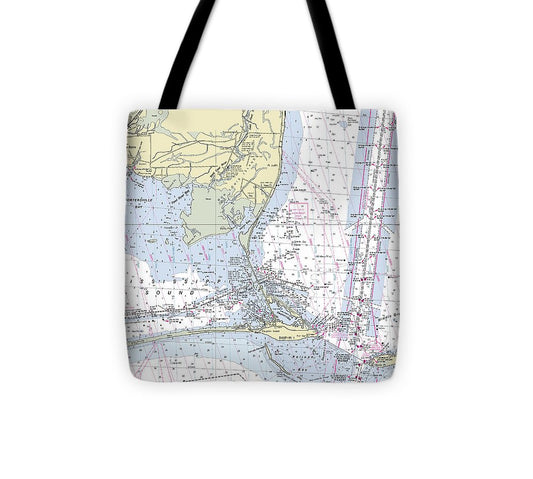Dauphin Island Alabama Nautical Chart Tote Bag