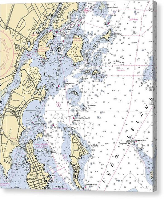 Davenport Neck-New York Nautical Chart Canvas Print