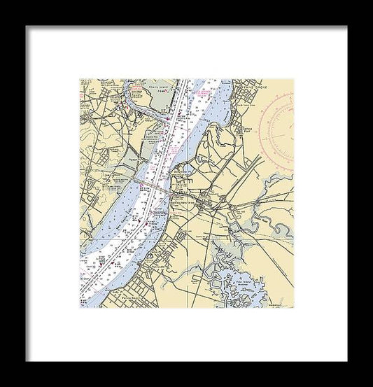 A beuatiful Framed Print of the Deepwater Point-New Jersey Nautical Chart by SeaKoast