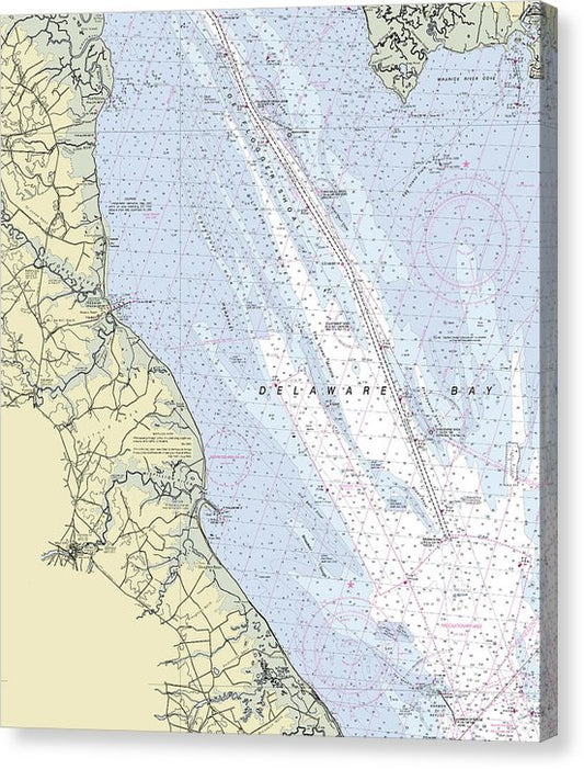 Delaware Bay Delaware Nautical Chart Canvas Print