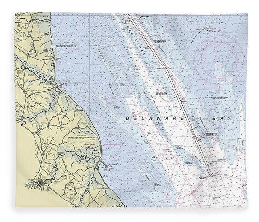 Delaware Bay Delaware Nautical Chart Blanket