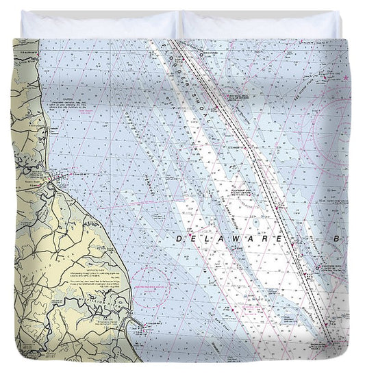 Delaware Bay Delaware Nautical Chart Duvet Cover